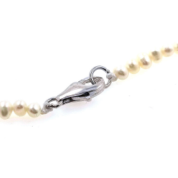 River pearl necklace 3 mm in silver with 40 cm length