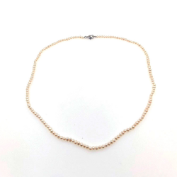 River pearl necklace 3 mm in silver with 40 cm length