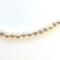 River pearl necklace 3 mm in silver with 40 cm length