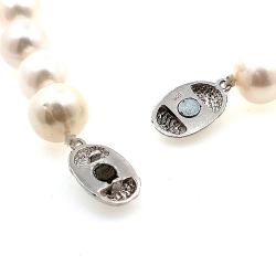 Collana di perle di fiume 10 mm in argento lunga 40 cm