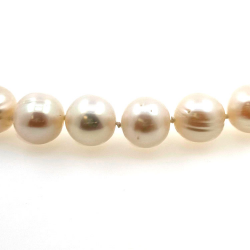 Collana di perle di fiume 10 mm in argento lunga 40 cm