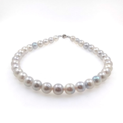 Collana di perle di fiume 12 mm in argento lunga 40 cm