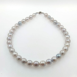 Collana di perle di fiume 12 mm in argento lunga 40 cm