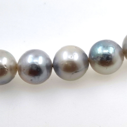 Flussperlenkette 12 mm in Silber mit 40 cm Länge
