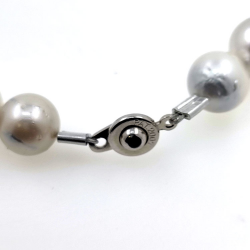 Collar de  perlas  de rio 12 mm en plata con 40 cm de largo
