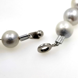 Flussperlenkette 12 mm in Silber mit 40 cm Länge