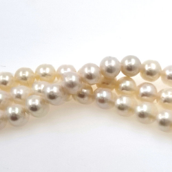 Strand of river pearls of 7,5 mm with 40 cm long