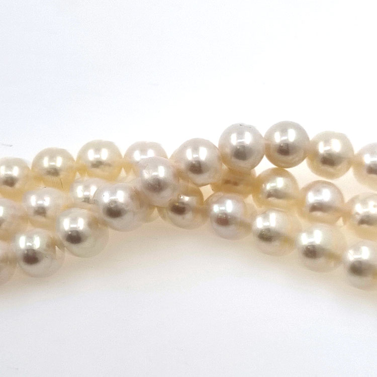 Hilo de perlas de rio de 7,5 mm con 40 cm de largo
