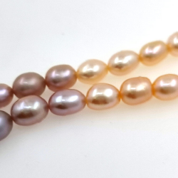 Strand of river pearls of 9x7 a 7x5 mm with 40 cm long