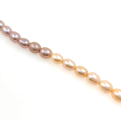 Strand of river pearls of 9x7 a 7x5 mm with 40 cm long