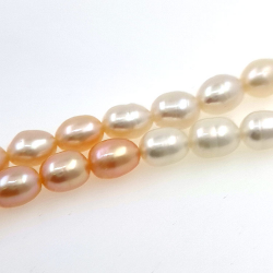 Strand of river pearls of 9x7 a 7x5 mm with 40 cm long