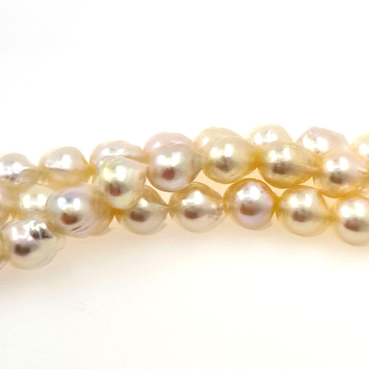 Fil de perles Akoya 5,5 mm d'une longueur de 40 cm