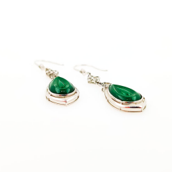 Pendientes Naturales de Jadeita Fei Cui con Diamante Natural en oro blanco de 18kt