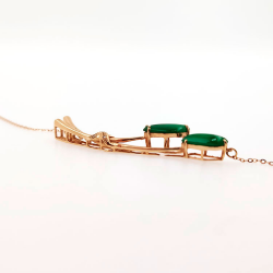 Fei Cui Halskette aus natürlichem Jadeit mit natürlichem Diamant aus 18kt Weißgold