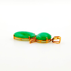 Colgante de Jadeita Fei Cui Natural con Diamante Natural en oro blanco de 18kt