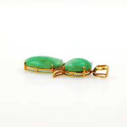 Colgante de Jadeita Fei Cui Natural con Diamante Natural en oro blanco de 18kt