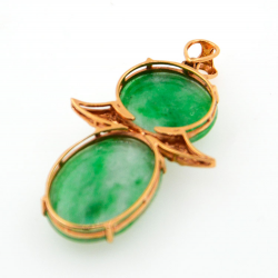 Colgante de Jadeita Fei Cui Natural con Diamante Natural en oro blanco de 18kt