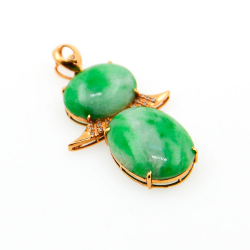 Colgante de Jadeita Fei Cui Natural con Diamante Natural en oro blanco de 18kt
