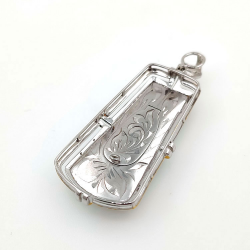 Pendentif Fei Cui en jadéite naturelle avec diamant naturel en or blanc 18 carats