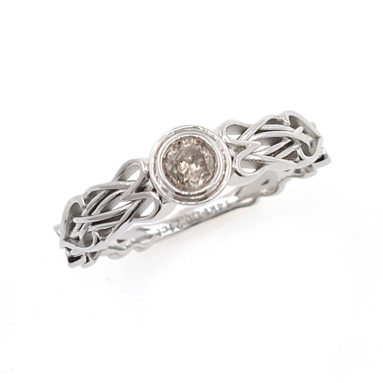 Diamantring aus 14kt Weißgold Keltischer Knoten