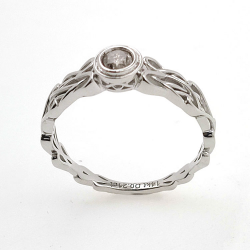 Bague diamant en or blanc 14kt Nœud celtique