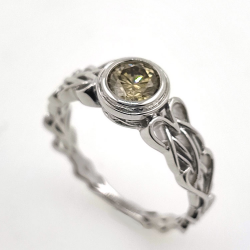 Bague diamant en or blanc 18kt Nœud celtique