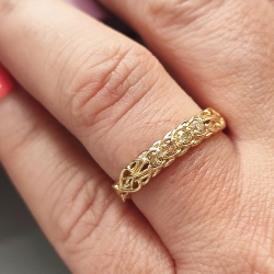Bague diamant en or jaune 14kt Nœud celtique
