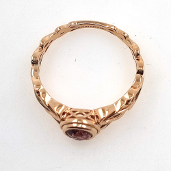 Unerhitzter Padsparadcha Saphir Ring aus 18kt Roségold Keltischer Knoten