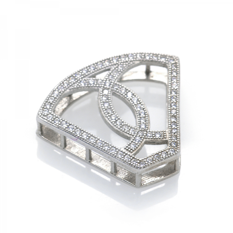 DIY Anhänger aus Zirkonia in 925er Rhodium-Silber 21,31 x 24,35 x 5,37 mm