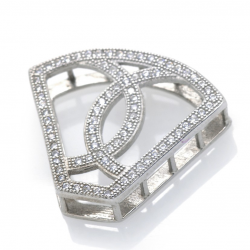DIY Colgante de Circonita cubica en plata 925 rodinada 21,31 x 24,35 x 5,37 mm