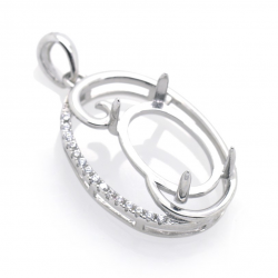 DIY Colgante de Circonita cubica en plata 925 rodinada 26,84 x 14,95 x 3,84  mm