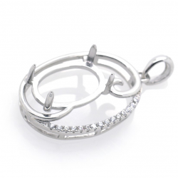 DIY Colgante de Circonita cubica en plata 925 rodinada 26,84 x 14,95 x 3,84  mm