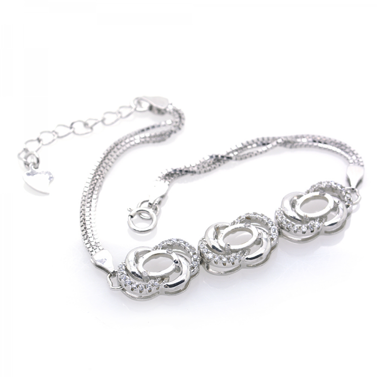 Bracelet DIY en zircone cubique sur argent 925 rhodié 190 x 9,13 x 4,95 mm