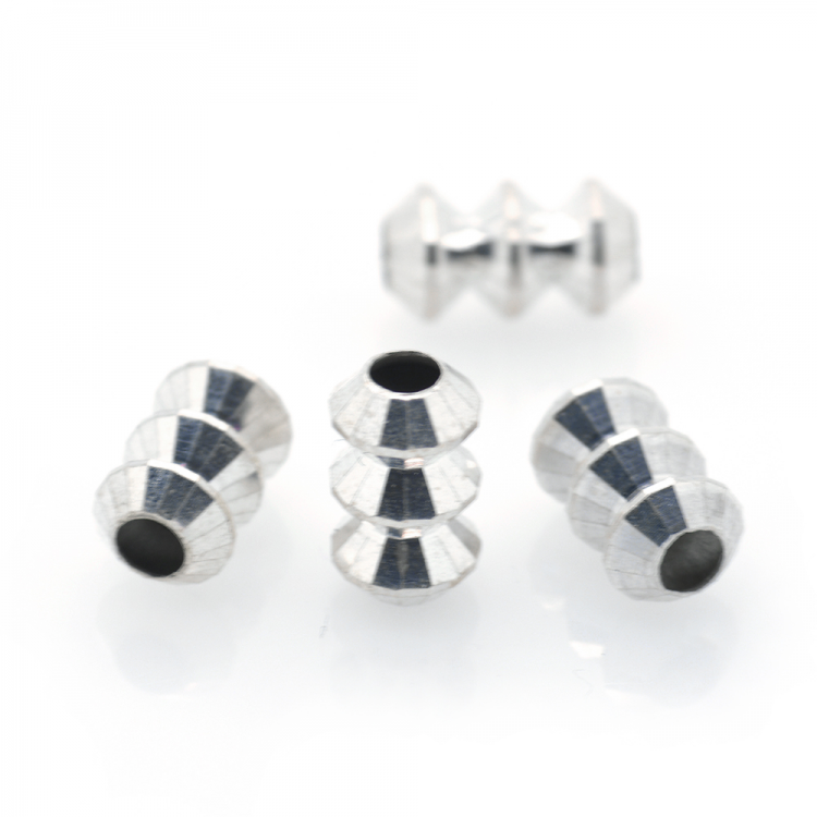 DIY 925 silver bead plated in rhodium 9 x 5 mm