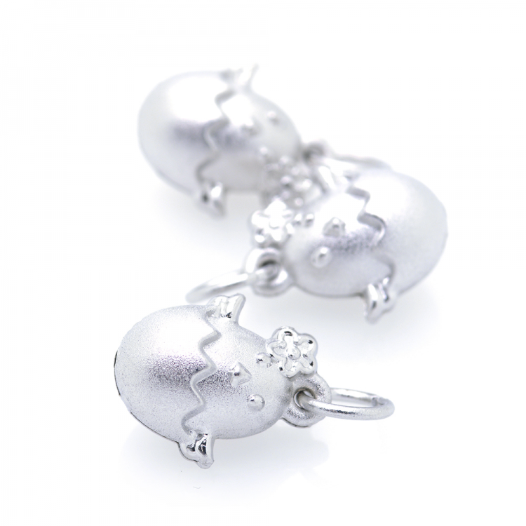 DIY Chicken Bead with 925 silver egg plated in rhodium