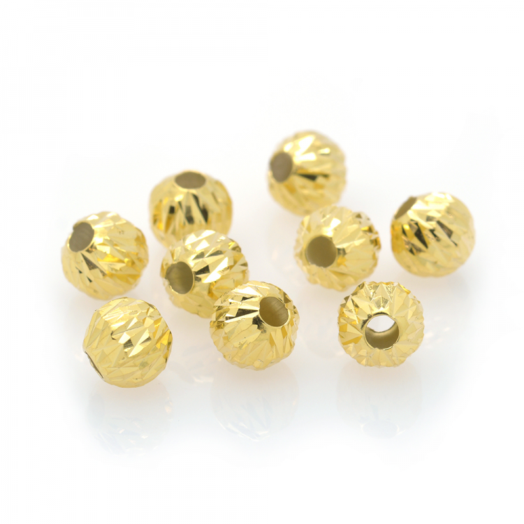 DIY Perle boule en argent 925 plaquée or jaune