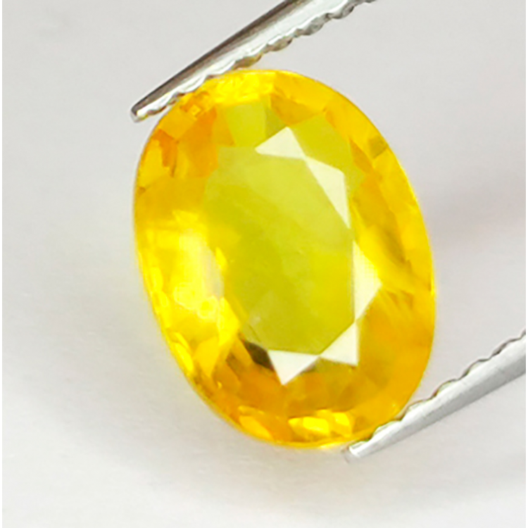 1,91 ct Saphir jaune taille ovale  8,73 x 6,70 x 3,41 mm