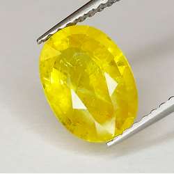 2.54ct Yellow Sapphire Oval Cut 9.48x6.95x4.28mm