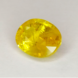 2,54 ct Zaffiro giallo Taglio ovale 9,48 x 6,95 x 4,28 mm