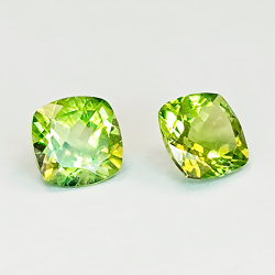 Peridot, Kissenform, 6 mm, 2 Stück