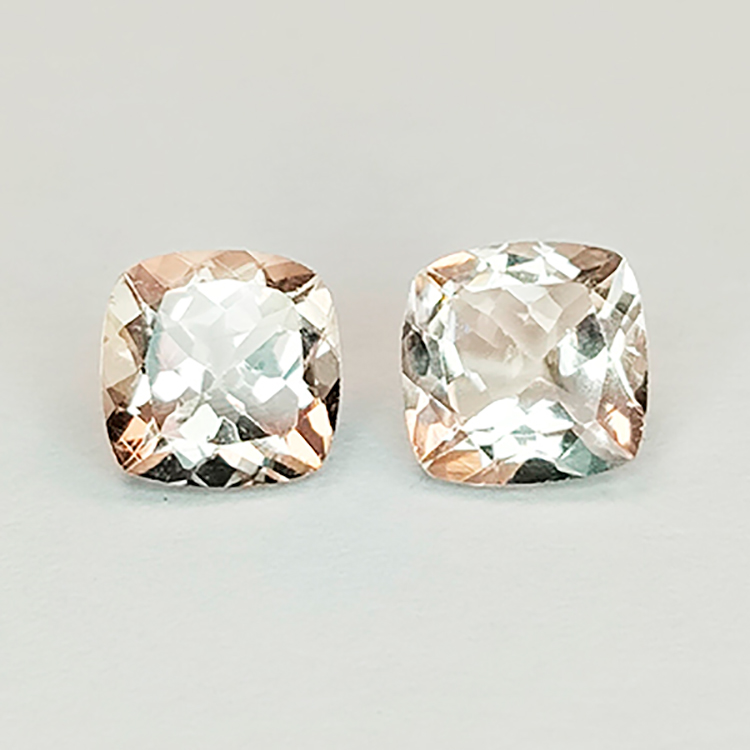 Morganite da 1 ct, taglio a cuscino, 6 mm