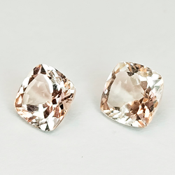 Morganite de 1 ct, taille coussin, 6 mm