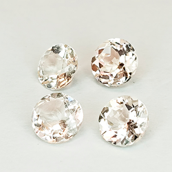 Morganite de 1 ct, taille ronde, 5 mm