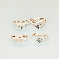 Morganite de 1 ct, taille ronde, 5 mm
