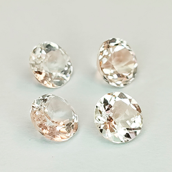 1 ct round-cut morganite, 5 mm
