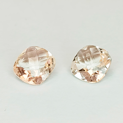 Morganite de 1 ct, taille coussin avec motif en damier, 6 mm