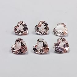 1ct Morganita talla corazón  5 mm