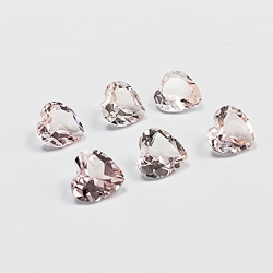 Morganite da 1 ct, taglio a cuore, 5 mm
