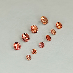Saphir padparadscha, taille brillant, 1 à 2 mm, 1 ct