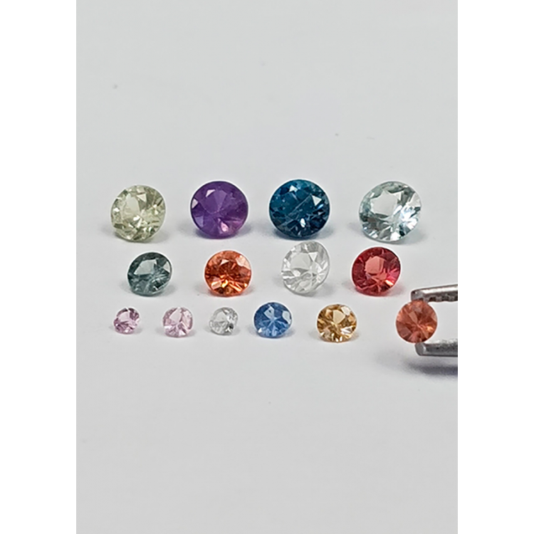 Zafiro multicolor talla redonda 1,1 a 3,7 mm 1ct